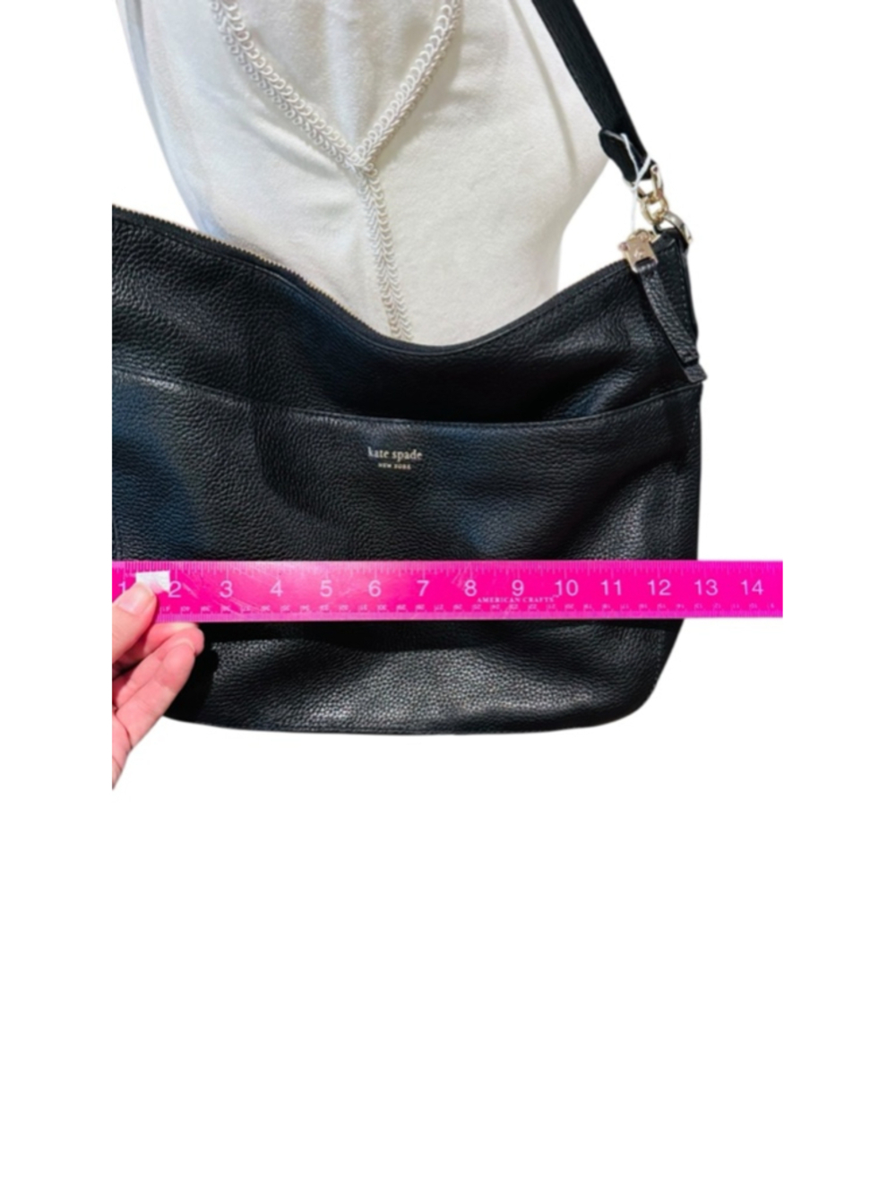 Women's Kate Spade Black Leather Shoulder Bag One Size 10x12 - Picture 8 of 10